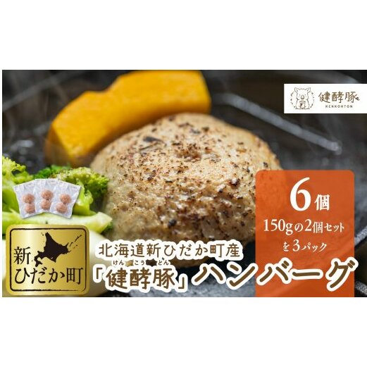 北海道産 健酵豚 ハンバーグ 計 900g (150g ×6個) 