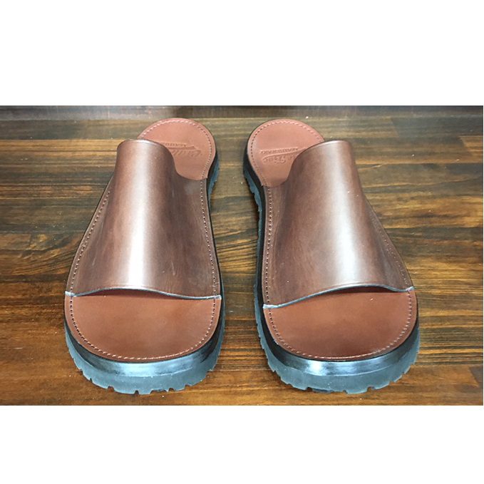 レザーサンダル（ブラウン）サイズ7（25～25.5cm）【キャッスルファイブレザーアート】 ファッション 靴 シューズ 牛革 