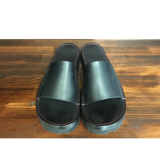 レザーサンダル（ブラック）サイズ7（25～25.5cm）【キャッスルファイブレザーアート】 ファッション 靴 シューズ 牛革 