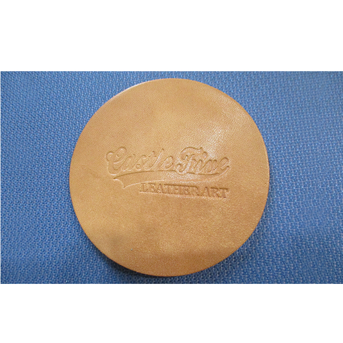 レザーコースター(ナチュラル)85×85×3mm【キャッスルファイブレザーアート】 雑貨 日用品 牛革 手作り