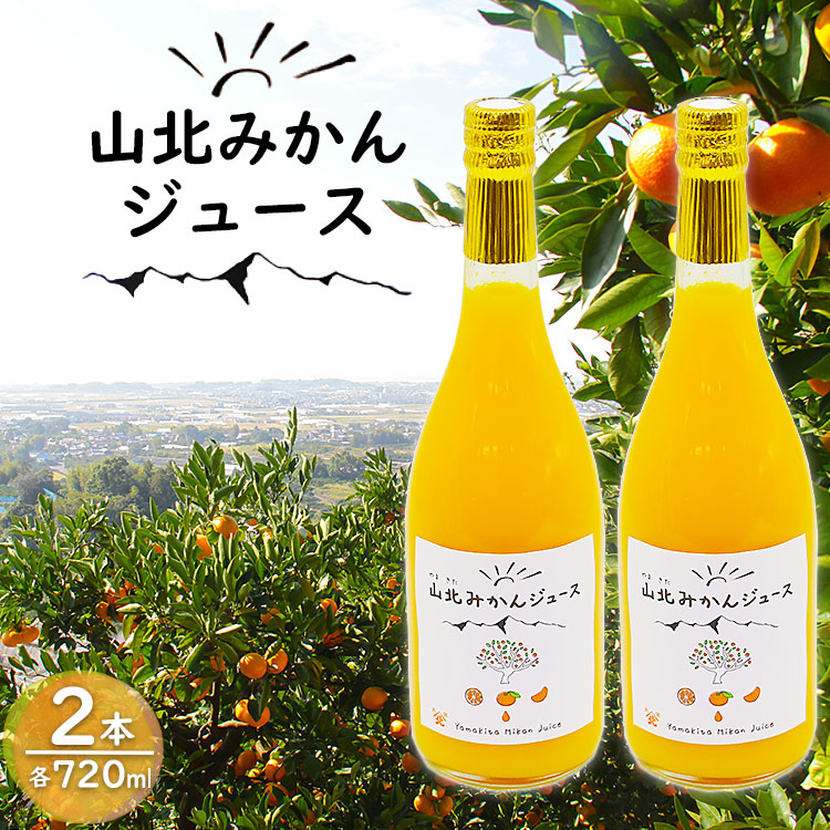 山北みかんジュース 720ml×2本 - 果汁100% 高知県産 ブランドみかん 温州みかん ストレートジュース 果物 フルーツ 柑橘 オレンジ yk-0040
