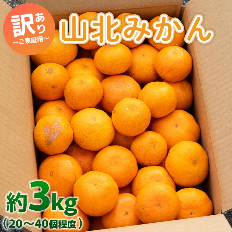 山北みかん 訳あり 3kg 約20〜40個入り 甘い - 果物 フルーツ 柑橘類 温州みかん ミカン 蜜柑 訳アリ わけあり 生産者応援 甘い おいしい 美味しい 山北みらい 高知県 香南市 yk-0047