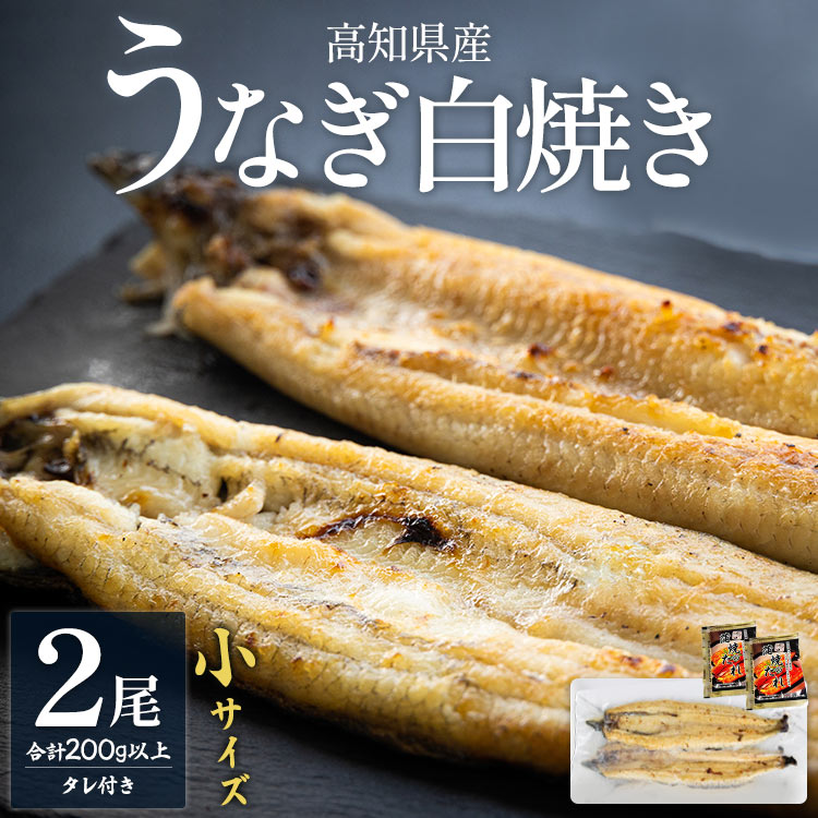 高知県産うなぎの白焼き 小サイズ 2尾(合計200g以上) タレ付き - 鰻 ウナギ 有頭 スタミナ 夕飯 おつまみ 丼 のし対応可 ギフト 贈答 贈り物 吉川水産 高知県 香南市[冷凍] yw-0043