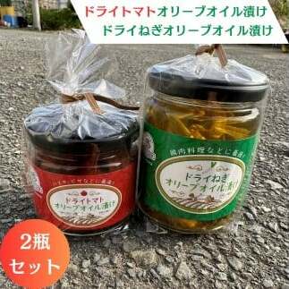 ドライトマト オリーブオイル漬け ドライねぎ オリーブオイル漬けセット 瓶詰 つまみ パスタ ピザ サラダ 鶏肉料理 魚料理 自家栽培 ミニトマト 長ネギ AA