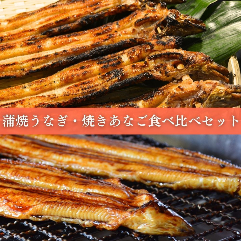 焼きあなご1串・蒲焼きうなぎ1尾食べ比べセット