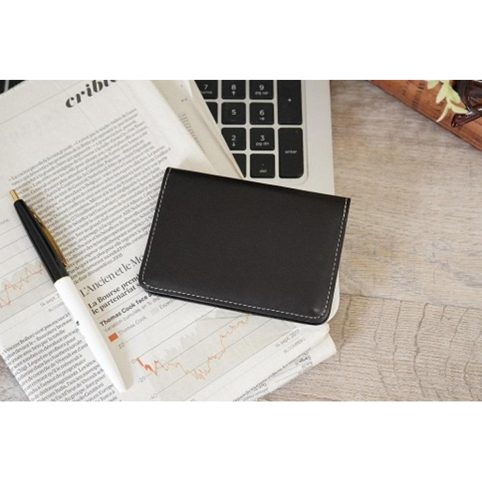 【ブラック】FOOTANブランド 本革名刺入れ