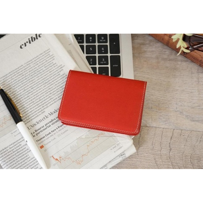 【ワインレッド】FOOTANブランド 本革名刺入れ