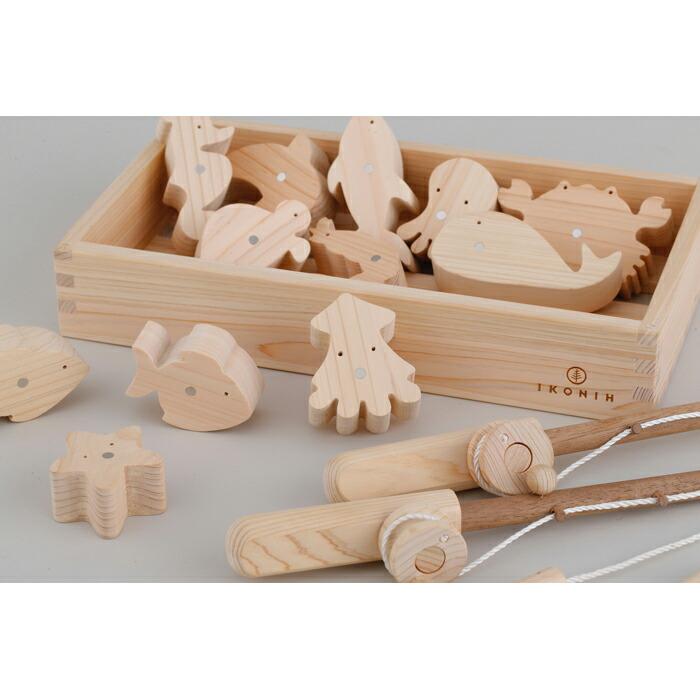 IKONIH(アイコニー)桧のおもちゃ 魚釣りセット