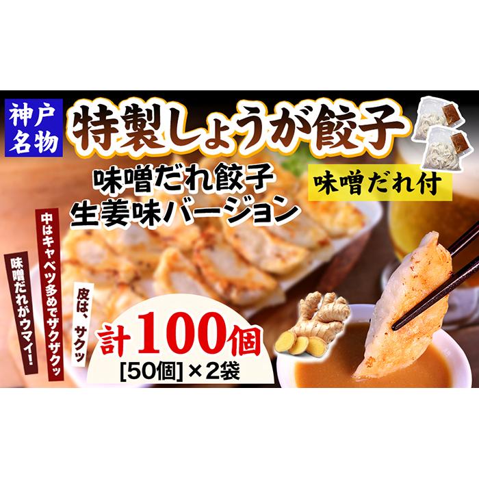 【ギョーザ専門店イチロー】特製しょうが餃子100個(味噌だれ付)