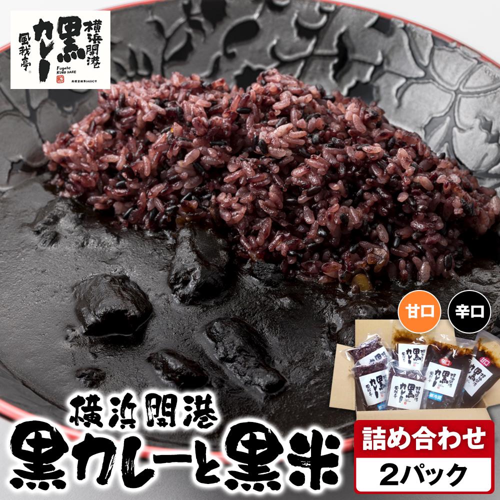 風我亭の横浜開港黒カレーと黒米の詰め合わせ 2パック【辛口1個、甘口1個】