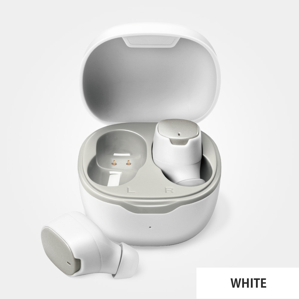 【ホワイト】Bluetooth 5.3 IPX5 防滴 完全ワイヤレス ステレオイヤホン カナルタイプPG-BTE17TW