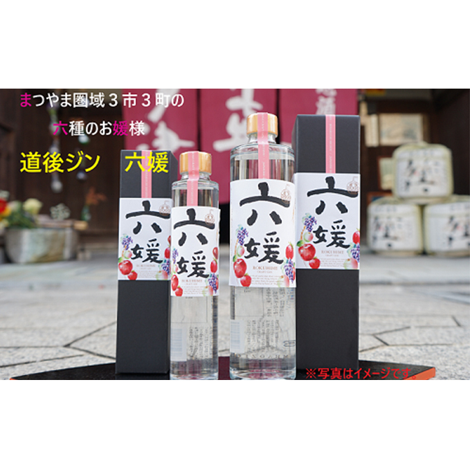 水口酒造 道後ジン「六媛」500ml　クラフトジン スピリッツ 愛媛 お酒 晩酌 家飲み 宅飲み 愛媛県産素材 ボタニカル フレッシュ 華やかな香り 香ばしい香り キレ のかな甘み 