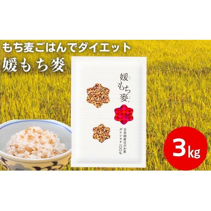 媛もち麥1kg3袋セット/もち麦 麦ごはん 雑穀 食物繊維豊富 食物繊維 もちもち プリプリ 食感 食品 食べ物 ご飯 おにぎり お弁当 主食 毎日 炭水化物 国産 日本産 愛媛県産 東温市産 直送 産地直送