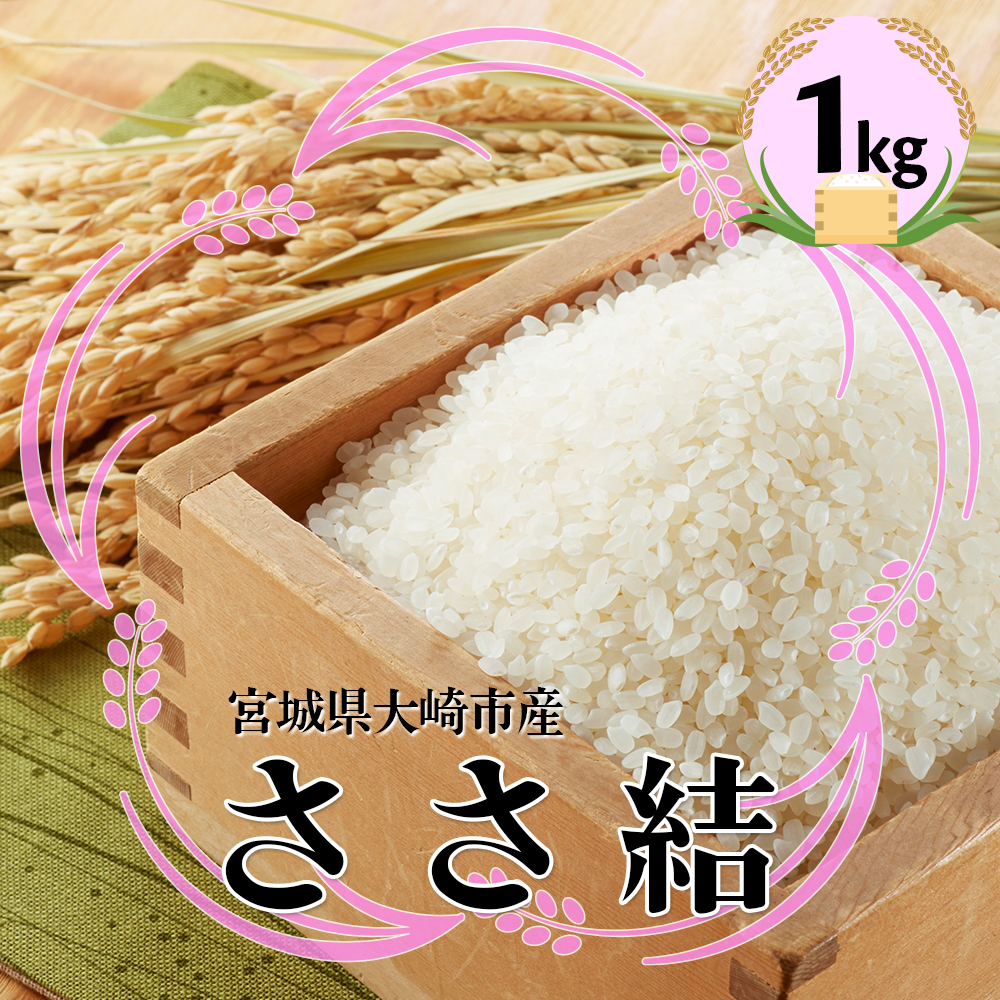 宮城県産ブランド米 令和7年産 ささ結 1kg｜炊きたてはもちろん冷めても美味しい白米