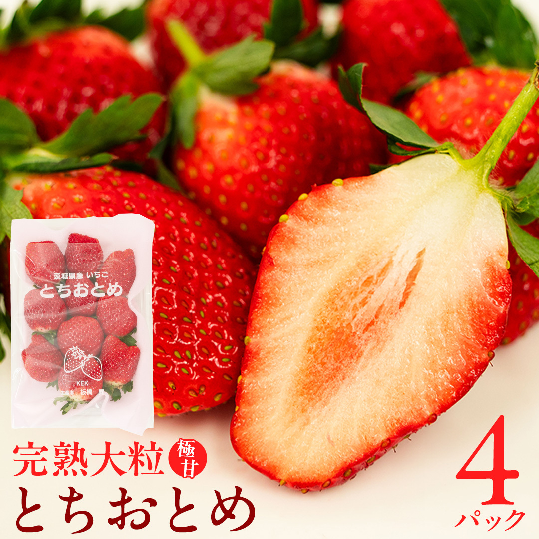 【 2026年1月上旬発送開始 】完熟 とちおとめ 約260g×4パック 国産 いちご イチゴ 苺 とちおとめ 果物 フルーツ [BC006sa]