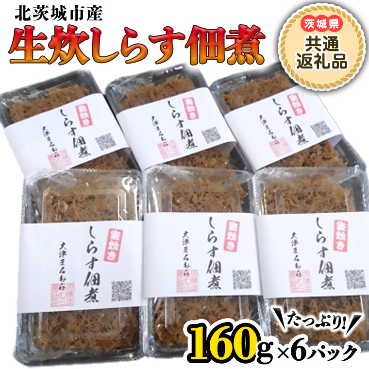 生炊しらす佃煮160g×6パック(茨城県共通返礼品 北茨城市) しらす 佃煮 茨城県 [BV004sa]