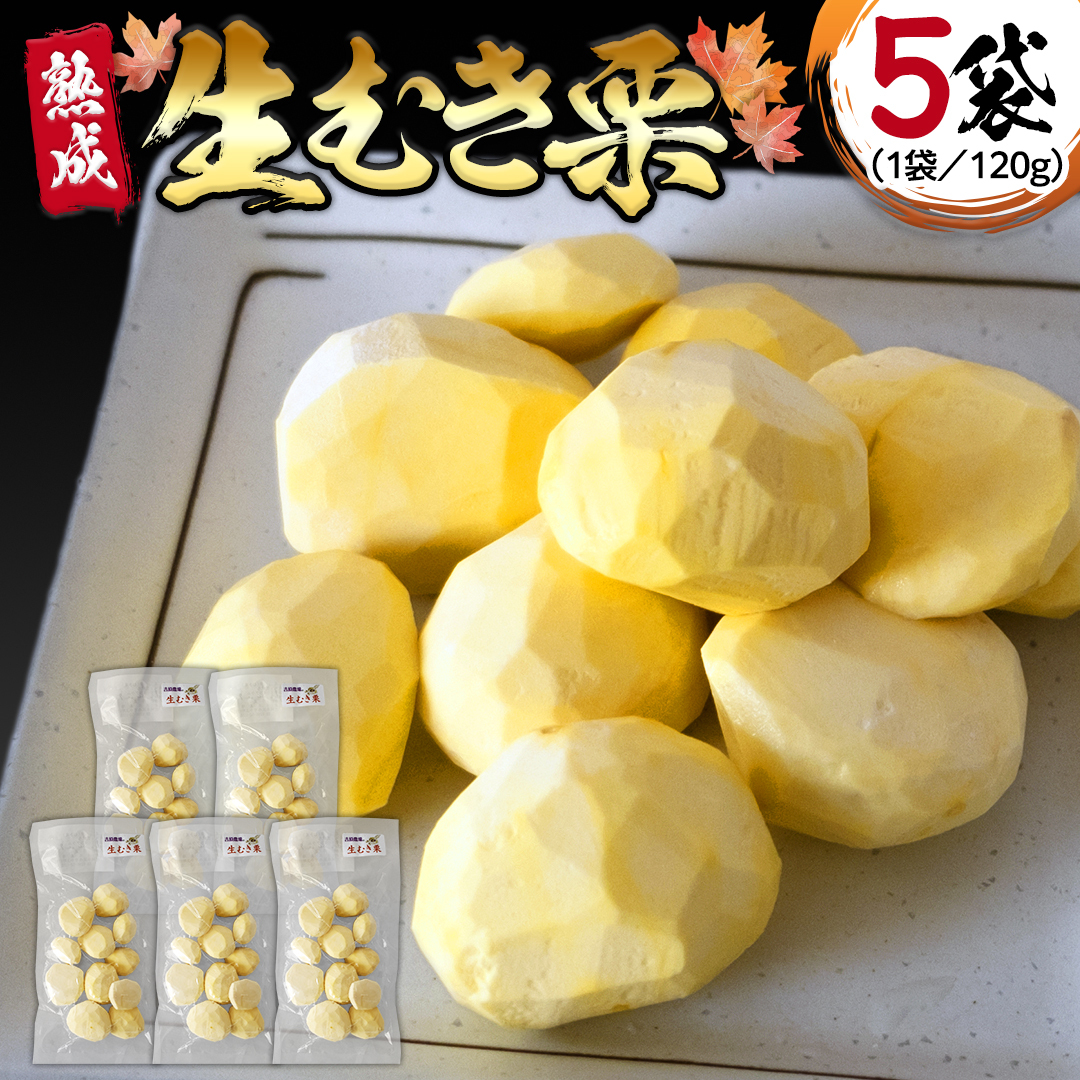 《 先行予約 》 【 吉原農場 の 完熟栗 】 熟成 生むき栗 ( 120g × 5袋 ) 完熟 栗 くり クリ 栗ごはん 果物 フルーツ 贈答 ギフト 旬 秋の味覚 秋 冬 正月 おせち 《 2025年10月下旬発送開始 》 [FC004sa]