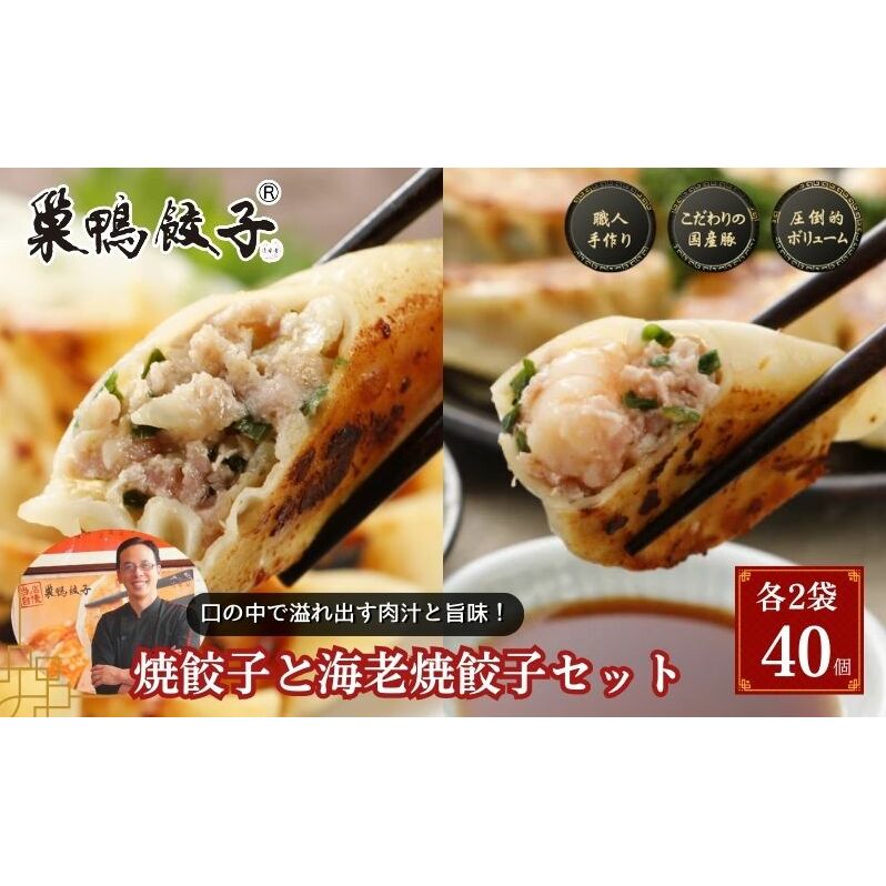 巣鴨餃子 焼餃子と海老焼餃子 の組み合わせ 各2袋 40個 餃子 ぎょうざ ギョーザ セット 食べ比べ 冷凍 焼き餃子 おかず おつまみ お取り寄せ 豊島区 東京都