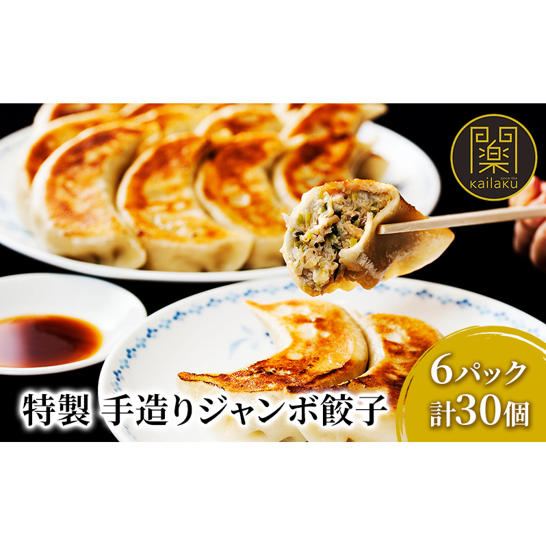 開楽特製 手作りジャンボ餃子 6パック 計30個 餃子 ぎょうざ ギョーザ 手作り餃子 手作り 老舗 冷凍 焼くだけ 簡単 時短 おかず おつまみ グルメ お取り寄せ 豊島区 東京都 加工品 惣菜