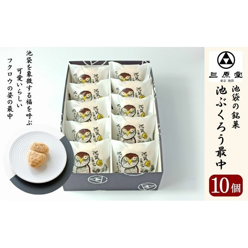 池袋銘菓 池ぶくろう最中 10個 セット 詰め合わせ 和菓子 お菓子 菓子 おやつ 最中 もなか モナカ つぶあん お茶請け 手土産 お土産 和菓子セット 和菓子詰め合わせ 東京 豊島区