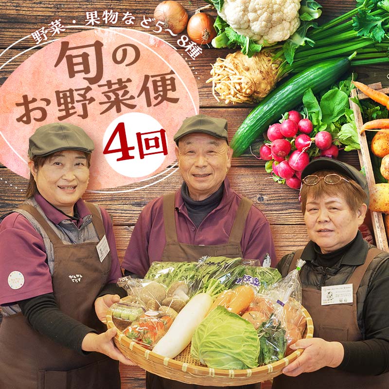 \4回届く!季節の定期便/ 鏡石のうまいもの 野菜と果物の詰め合わせ 野菜 果物 フルーツ セット 旬 国産 福島県 鏡石町 F6Q-132