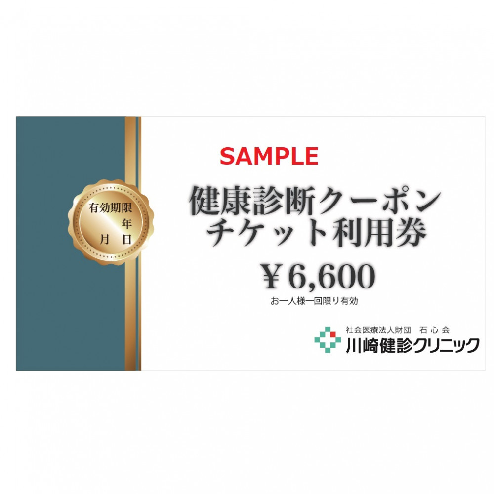 川崎健診クリニック　健康診断クーポンチケット6,600円分