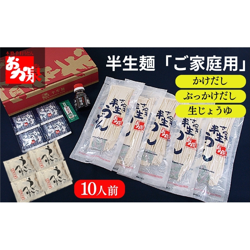 おか泉 半生麺「ご家庭用」(「かけだし」「ぶっかけだし」タイプ)10人前 さぬきうどん 行列のできる店 / うどん 麺 麺類