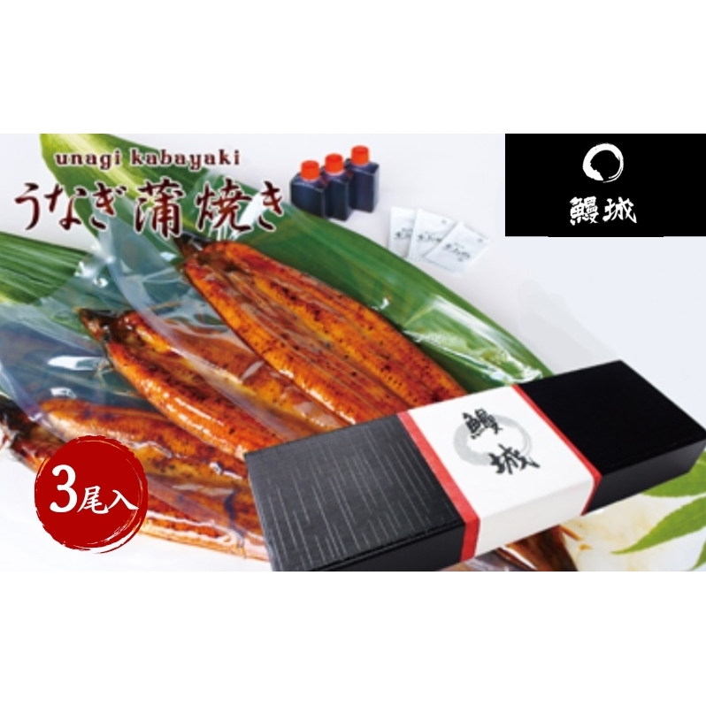 鰻 国産 うなぎの蒲焼き 3尾入(特製タレ付) / 鰻城 うなぎ ウナギ 蒲焼 簡単調理 時短 小分け 電子レンジ