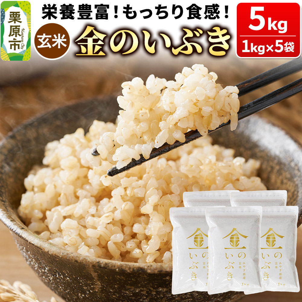 米【玄米】金のいぶき 5kg(1kg×5袋)