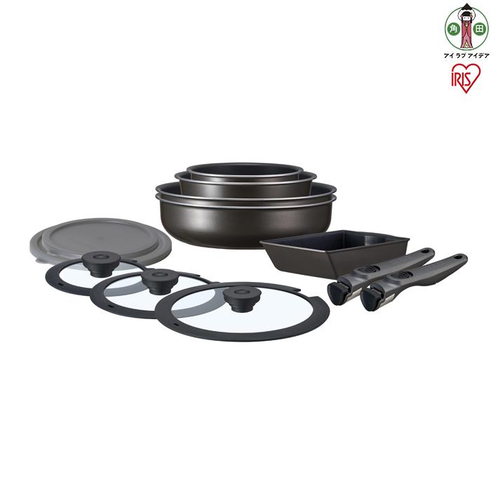 TERACOAT 深型9点セット フライパンセット 深型 鍋セット テラコート 深型フライパン フライパン 鍋 なべ 炒めなべ エッグパン ガラスふた 蓋 ふた IH ガス火 ガスコンロ EHDC-S9S 9点セット