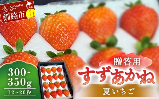 贈答用 すずあかね300~350g(12~20粒) 夏いちご イチゴ 夏イチゴ 果物 苺 いちご 夏 スィーツ ケーキ フルーツ 北海道 贈答用 _F4F-4186