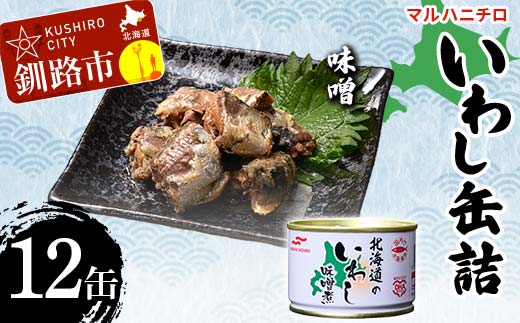 マルハニチロ いわし缶詰 味噌×12缶 イワシ 鰯 おつまみ 肴 おかず 北海道 釧路市 _F4F-4600