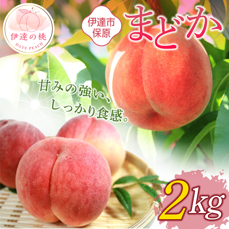 福島県産 まどか 2kg 2025年8月上旬〜2025年8月中旬発送 2025年出荷分 先行予約 大玉 固め 伊達の桃 桃 もも モモ 果物 くだもの フルーツ 国産 食品 デザート 果実 F20C-504