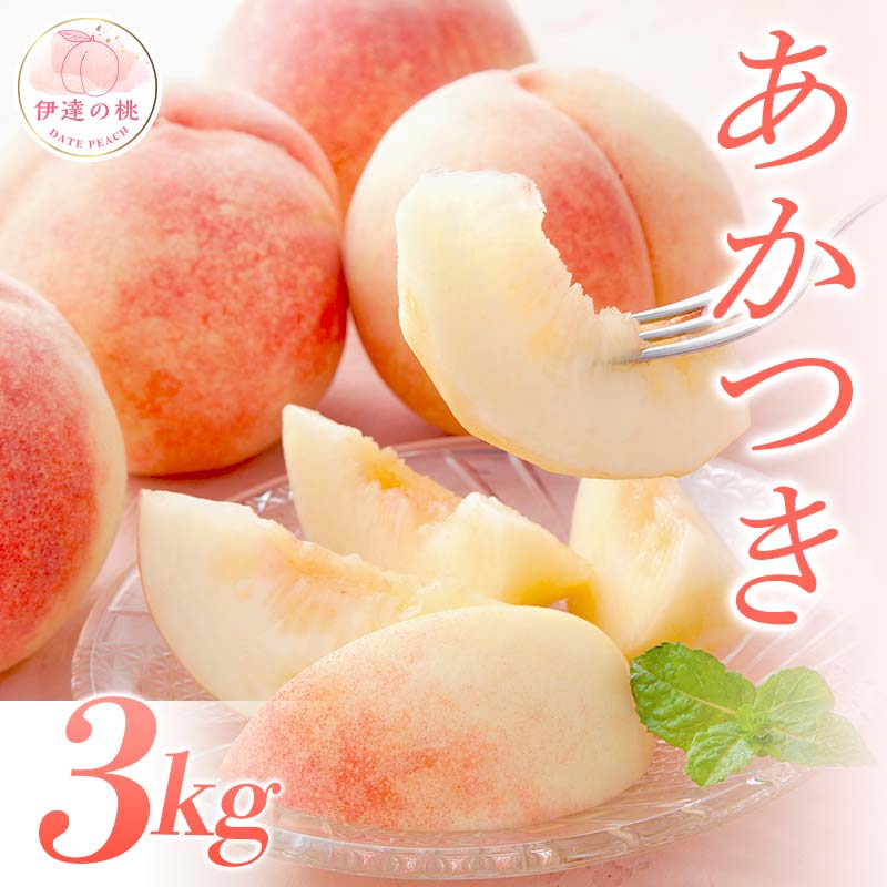 福島県産 あかつき 約3kg 2025年出荷分 先行予約 2025年7月下旬〜2025年8月中旬発送 青果店厳選 伊達の桃 冷蔵配送 もも モモ 果物 くだもの フルーツ 名産品 国産 食品 デザート 果実 F20C-667