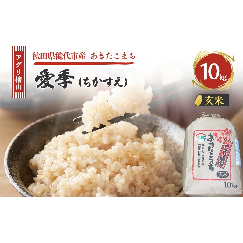 令和7年産 新米 アグリ檜山米 愛季(ちかすえ) 玄米 10kg  あきたこまち  お米 おこめ こめ コメ ごはん ご飯 大粒 令和7年  秋田 秋田県 能代市