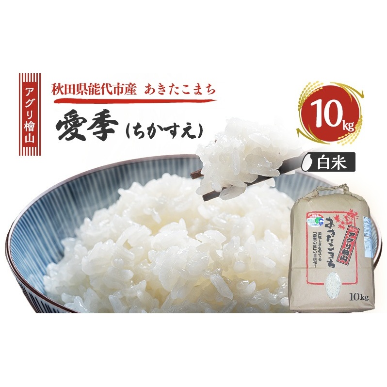 令和7年産 新米 アグリ檜山米 愛季(ちかすえ) 白米 10kg  あきたこまち  精米 お米 おこめ こめ コメ ごはん ご飯 大粒 令和7年  秋田 秋田県 能代市