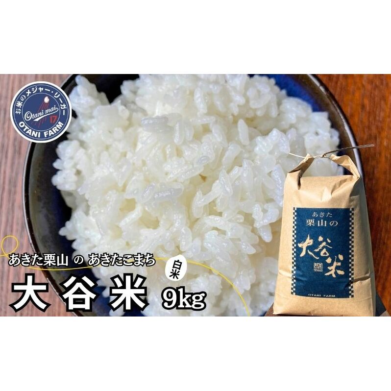 米 あきたこまち 9kg 令和7年産 あきた栗山 大谷米 白米 精米 こめ お米 おこめ 令和7年 単一原料米 ごはん 秋田こまち 秋田 秋田県 能代市
