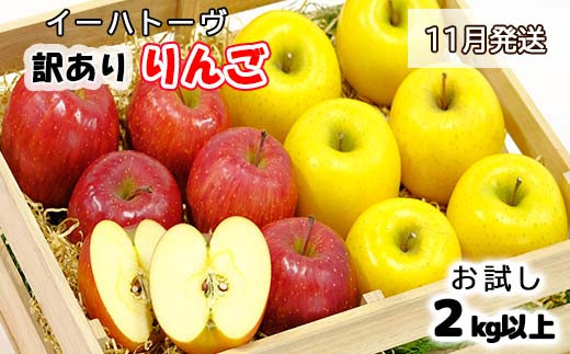 イーハトーヴ 訳あり りんご お試し( 2kg以上)セット《11月より発送予定/予約受付》 【005-11】