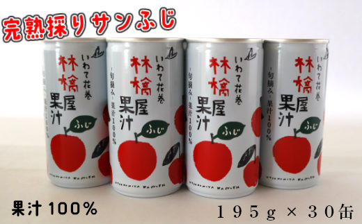 果汁100%!宇津宮果樹園の林檎屋果汁りんごジュース30缶セット 【サンふじ】【635-1】