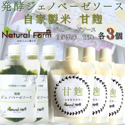 発酵ジェノベーゼソース＆甘麹　各3パックセット B5-13【配送不可地域：離島】【1619105】