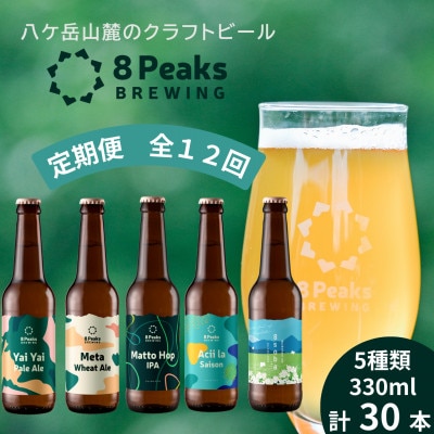 【毎月定期便】大満足!八ヶ岳山麓のクラフトビール飲み比べ30本セット【合計360本】全12回【配送不可地域:離島】【4073921】