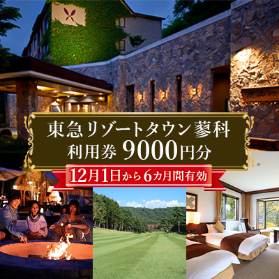 東急リゾートタウン蓼科利用券(1,000円分×9枚)2025年12月1日から6か月間有効チケット【1421788】