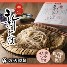 【年越そば予約12月中旬発送】渡辺製麺の信州そば 新そば4人前つゆ付き×1個 常温 信州八ヶ岳より【1448485】