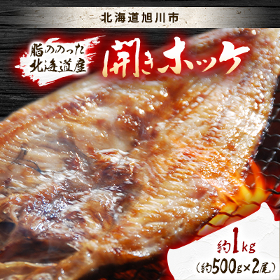 手造り 脂ののった北海道産開きホッケ約1kg(約500g×2尾)セット_01700【配送不可地域：離島】【1155574】