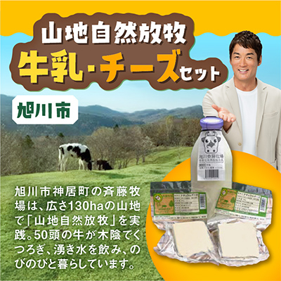 斉藤牧場の山地自然放牧牛乳・チーズセット_00579【配送不可地域：離島】【1155614】