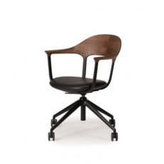 旭川家具カンディハウスのFOURチェアー北海道タモMBRフレームS-BL張地革BQ-BL_01820【1157058】