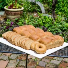 全粒粉100%食パン5本＆ベーグル2個セット(砂糖・卵・油不使用)_00475【配送不可地域：離島】【1158701】