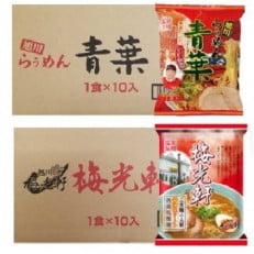 藤原製麺 旭川製造青葉醤油ラーメン1箱(10袋入)/ 梅光軒醤油ラーメン1箱(10袋入)_03495【1483071】
