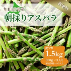 訳ありアスパラ　1.5kg500g×3　旭川近郊産_01589【配送不可地域：離島】【1157035】