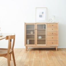 旭川家具 MUKU工房オリジナル ジャム サイドボード 120 北海道ナラ_04569【1552436】